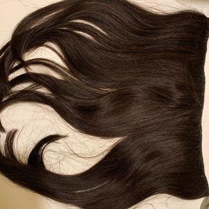 Human Hair Extensions, 12” 50g half head Volumizer Clip In Dark Brown #2